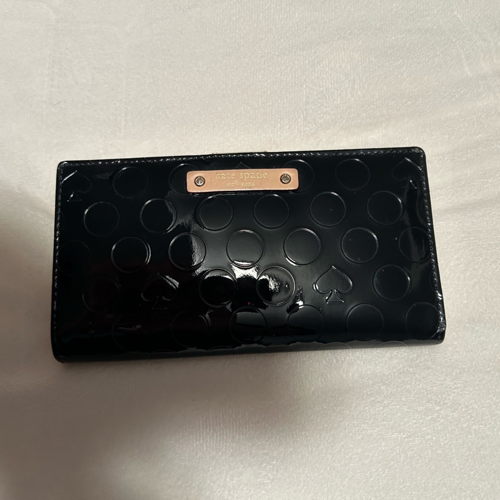 Kate Spade black patent leather wallet